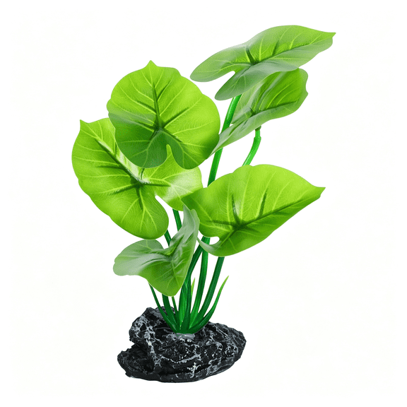 NORIZF Betta Fish Tank Plants,Lotus Leaf Artificial Aquarium Decorations Plants for Betta Fish Tank,Green Fake Plant Driftwood Beta Fish Tank Decor for Tanks,Goldfish,Reptile (6")