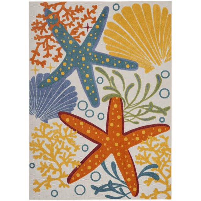 HomeRoots 385095 7 x 10 ft. Multi Color Indoor & Outdoor Area Rug