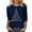 Navy Blue, variant on Oalirro 2024 Xmas Tree Print Tops for Women Trendy 3/4 Sleeve Shirts Loose Fit Casual Dressy Tees