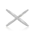 thumbnail image 1 of 14k White Gold "X" Ring with Diamonds, 1 of 4