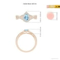 thumbnail image 4 of ANGARA Natural Twist Shank Pear Aquamarine Ring with Diamond Halo in 14K Rose Gold for Women (Size-6x4mm) | March Birthstone, Birthday, Anniversary, Jewelry Gift for Women | Natural Aquamarine Ring, 4 of 9