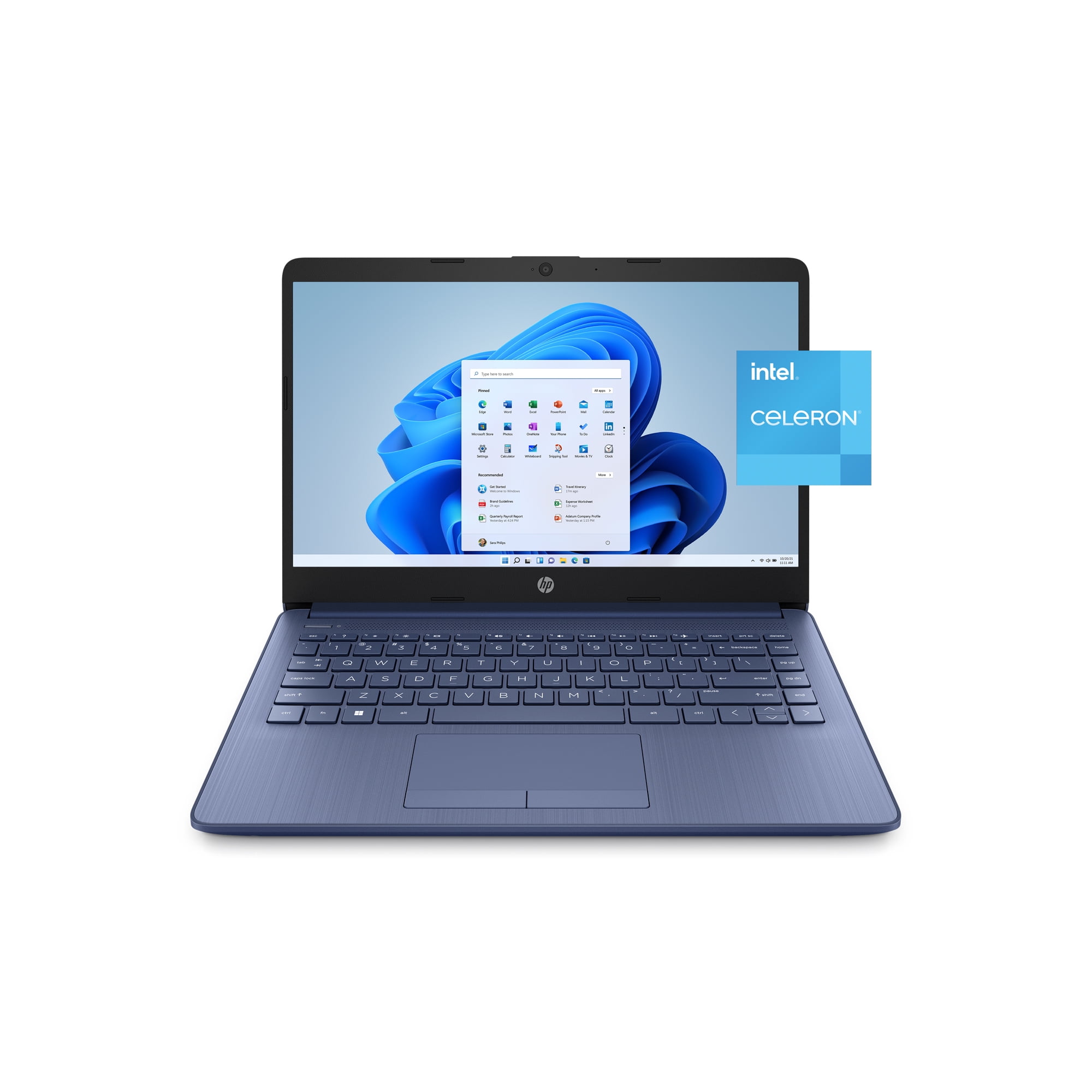HP Stream 14" Laptop, Intel Celeron N4120,4GB RAM,64GB eMMC, Blue, Windows 11 (S mode) with Office 365 1-yr, 14-cf2111wm