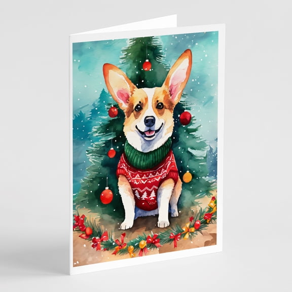 Corgi Christmas Greeting Cards Pack of 8 7 in x 5 in