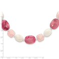 thumbnail image 2 of 15.7mm 925 Sterling Silver Pink Agate Quartz Dyed Jade Crystal With 2inch Extension Necklace 18 Inch Pendant Necklace fo, 2 of 2