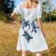 thumbnail image 4 of Vestido de manga corta con tortugas marinas azules índigo vestidos vintage para mujer vestidos de verano 2025 con mangas largas, 4 of 7