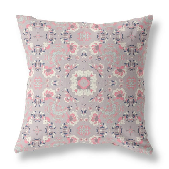 Amrita Sen Suede Zippered Pillow With Muted Pink Finish CAPL287FSDS-ZP-16x16