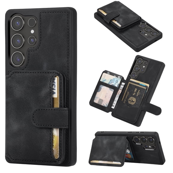 Dteck for Samsung Galaxy S26 Ultra Case Wallet with Card Holder RFID Blocking, PU Leather Shockproof Protective Phone Cover,Black