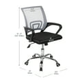 thumbnail image 3 of Mind Reader Ergonomic Rolling Office Chair, Breathable Mesh, Adjustable Lumbar Support, Drafting, Computer, Home or Office, Silver, 3 of 8