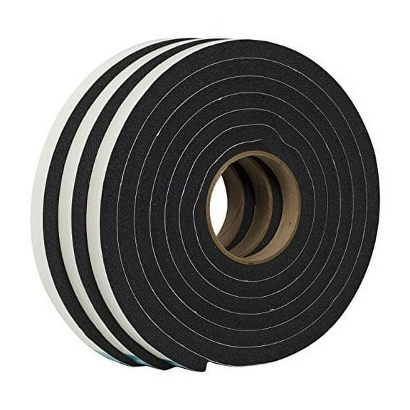 "Duck Brand Self Adhesive Foam Weatherstrip Seal for Extra Large Gaps, 3/4-Inch x 1/2-Inch x 10-Feet, 3 Rolls, 284424"