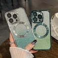thumbnail image 4 of for iPhone 15 Pro Case Glitter Magnetic Compatible with MagSafe Full Camera Lens Protection Luxury Plating Cute Bling Clear Shockproof Slim Phone Case for Women Girls, Silver, 4 of 14