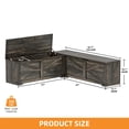 thumbnail image 3 of Craftian L-Shaped Wood Farmhouse Storage Bench,Storage Chest, Corner Storage Chest, Gray, 3 of 6