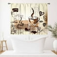 thumbnail image 2 of Coffee Curtains for Kitchen,Rustic Vintage Latte Cappuccino Cafe Theme Curtains Farmhouse Cafe Beans Drink Brown Window Treatment for Bedroom Living Room Bathroom 2 Panels,55X39 Inch, 2 of 5