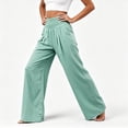 thumbnail image 4 of SBYOJLPB Women's Solid Color Pants Loose Comfortable High-waisted Casual Wide-leg Trousers, 4 of 4
