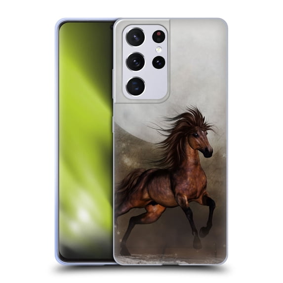 Head Case Designs Officially Licensed Simone Gatterwe Horses Brown Soft Gel Case Compatible with Samsung Galaxy S21 Ultra 5G