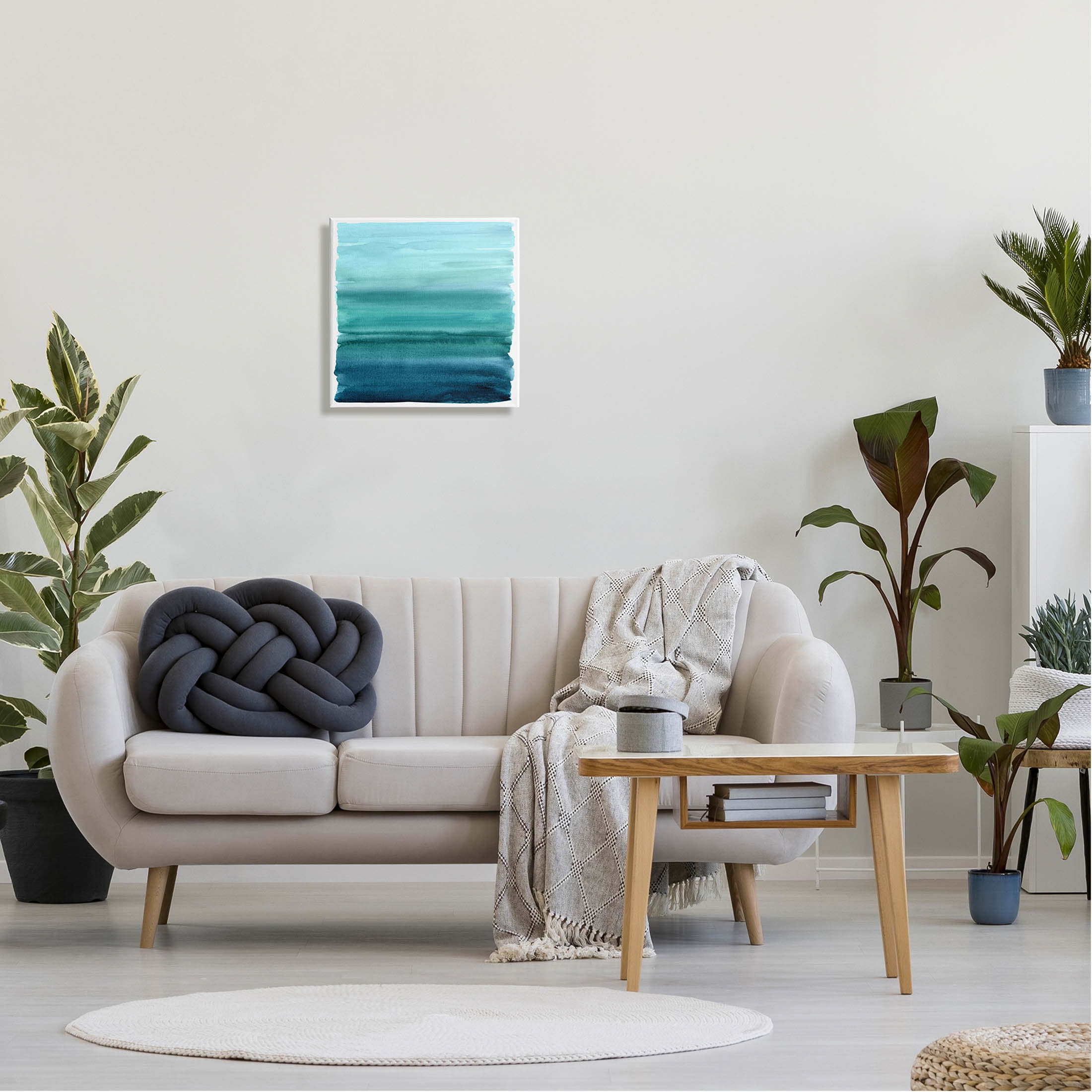 Stupell Industries Gradient Turquoise Brushed Composition Graphic Art Gallery Wrapped Canvas Print Wall Art, Design by Allie Corbin