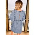 thumbnail image 2 of Women's Beau Blue High Waist Loose Fit Denim Mini Dress, 2 of 7