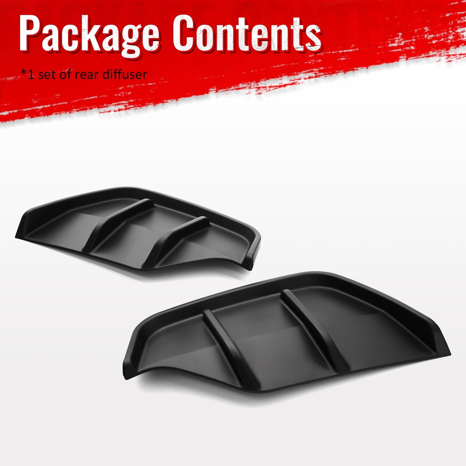 Ikon Motorsports Rear Aprons, Compatible with 2025-2026 Tesla Model Y Juniper,  IKON Style PP Polypropylene PP Matte Black Rear Bumper Lip Lower Side Spat Valance Winglet Canard Protector 2PC