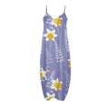 thumbnail image 4 of Vestidos Para Mujer Maxi Vestido Slip Vestido de Moda Sling Cintura Media Cuello en V Sin Mangas Rayas Estampado Floral Delgado Playa Vestido Largo Odeerbi ODB167901, 4 of 5