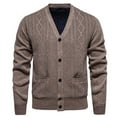 thumbnail image 2 of Wancir Men's Casual Long Sleeve Shawl Collar Buttons Down Cable Knit Cardigan Sweater, 2 of 9