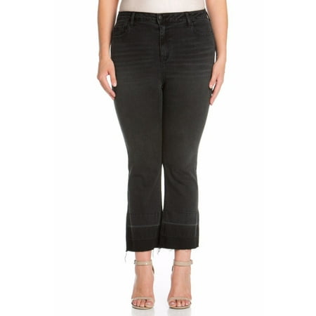 Cello Juniors' Plus Size Mid-Rise Fray Hem Kick Crop Jean