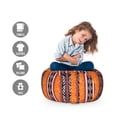thumbnail image 2 of Vintage Tribal Storage Toy Bag Chair, Colorful Wild Boho Art Pattern, Stuffed Animal Organizer Washable Bag, Small Size, Charcoal Grey Orange, by Ambesonne, 2 of 3