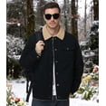 thumbnail image 2 of Xidunhg Men's Sherpa Lined Trucker Jacket, Windproof Thermal Winter Work Coat with Lapel Multi Pockets, 2 of 11