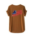 thumbnail image 3 of OAVQHLG3B Summer Tops for Women 4th of July Outfits for Women Patriotic ShirtsWomen's Casual Sexy Fashion Summer Round-Neck Slit T-Shirt Printed Loose Short Sleeve Tops Blouse, 3 of 4