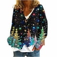 thumbnail image 2 of Ailaofu Christmas Sweaters for Women Cable Knit V Neck Button Up Cardigan Sweaters Plus Size Warm Cute Winter Sweater Coat, 2 of 4