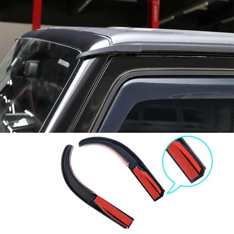 2 Pcs Car Rain Gutter Extensions Roof Water Guard Diversion Channel Slot For Jeep For Wrangler JK JKU 2007-2017 External Accessory