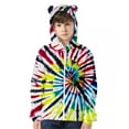 2DXuixsh Girls Hoodies Tie Dye 3D Printed Cat Ears Zipper Hoodie for