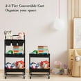 thumbnail image 5 of danpinera 3 Tier Rolling Cart, Cleaning Organizer Utility Cart with Wheels&Shelves&Drawers for Storage Kitchen Bathroom - Black, 5 of 8