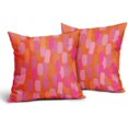 thumbnail image 2 of Preppy Pink Orange Pillow Covers 20X20 Inch Hot Pink Retro 70s Abstract Brush Aesthetic Decorative Linen Seasonal Pillow Cases Set of 2 College Trendy Funky Dormitory Home Decor F, 2 of 6