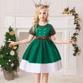 thumbnail image 1 of LOVZFMLL Robe Longue Extensible à Manches Courtes Imprimée Scintillante pour Tout-Petits Enfants avec Poches, 1 of 9