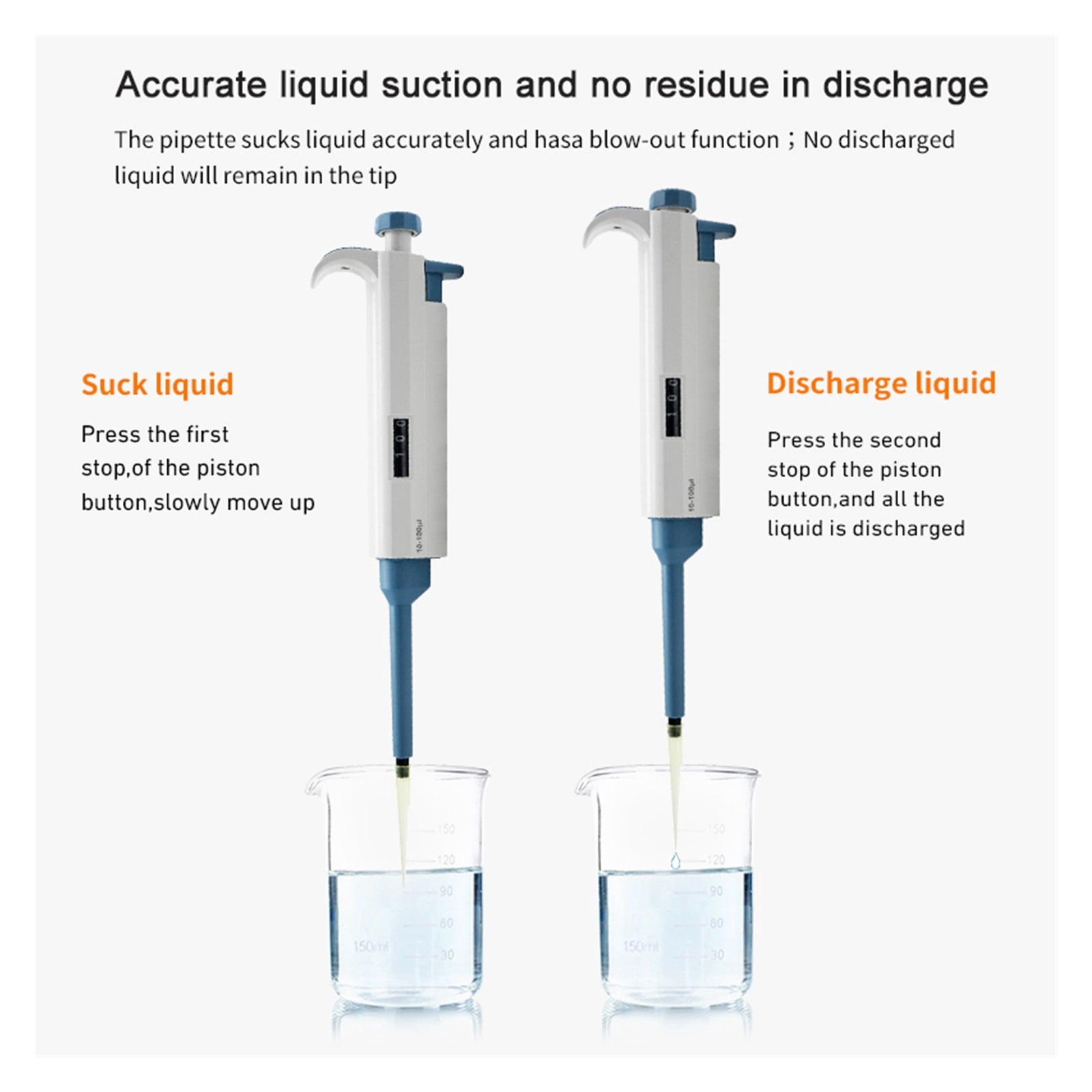 Laboratory Pipette Plastic With Pipette Tips Single Channel Digital Micropipette Lab Equipment ,Precision & Accuracy