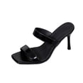 thumbnail image 2 of GERsome Women's Stiletto Heels Sandals Square Open Toe Slip On Dress Shoes Work Wedding Party Pumps Black Size 8.5, 2 of 9