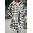 thumbnail image 4 of PRETTYGARDEN Womens Plaid Shacket Jacket Fall Fashion Long Sleeve Button Up Flannel Shirt Winter Clothing Woolen Coats, 4 of 6