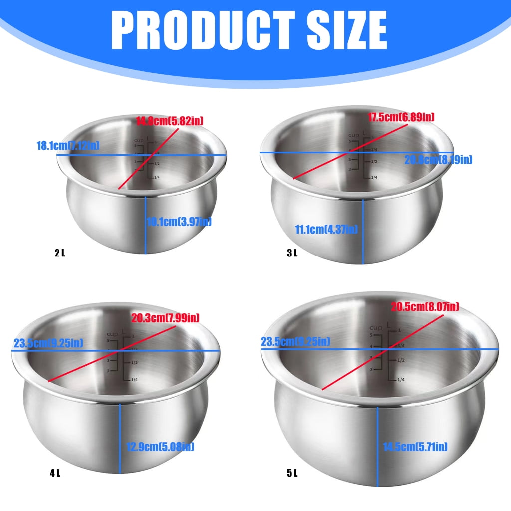 PatungKu Stainless Steel Electric Rice Cooker Pot Replacement Strong Safe Even Heating