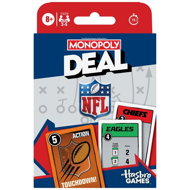 Juego de cartas Monopoly Deal NFL Edition | Más de 8 años | 2 a 5 jugadores