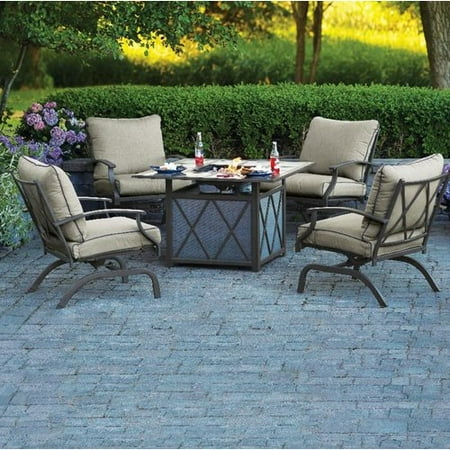 Living Accents Odyssey Firepit Set 5 Pc Brown Walmart Com