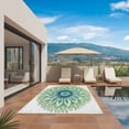 thumbnail image 2 of Green Botanical Circle Outdoor Rug 3x5 Ft, Non Slip Washable Area Rug, Abstract Art Vintage Patio Rugs Carpet Runner, Large Floor Mat for Indoor/Outdoor Deck Porch Camping, 2 of 8