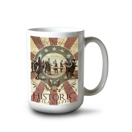 

15 fl oz Ceramic Mug Philadelphia Pennsylvania Signing of the Constitution Dishwasher & Microwave Safe