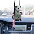 thumbnail image 3 of Possum Car Charm, Funny Cool Car Mirror Decor Hanging Cute Hanging Ornament Handmade Knitted Possum Car Hanging Decoration Cute Screaming Opossum Mirror Accessory Decor, 3 of 7