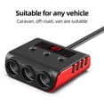 thumbnail image 5 of Enchufe Del Encendedor De Cigarrillos Del Coche Adaptador de encendedor de cigarrillos 12-24V Adaptador de cargador de coche con 4 puertos USB para iPhone iPad Sywqhk Accesorios para autos y motos, 5 of 5