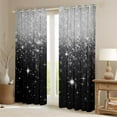 thumbnail image 2 of Feelyou Glitter Sequin Print Black Out Curtains for Female, Cartoon Dreamy Stars Print Curtains Pack of 2 (42x63 Each), Modern Fashion Bedroom Curtains, Curtains and Drapes Room Decor, 2 of 6