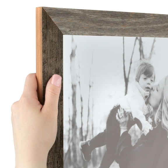 ArtToFrames 8" x 11" Winter White Barnwood 1.5 Inch Picture Frame, 8x11 inch Brown MDF Poster Frame (WOM-4661), Pack