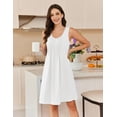 thumbnail image 3 of Ekouaer Cotton Nightgowns for Women Sleeveless Night Gown Tank Sleep Shirts Pleated Night Shirts V Neck Chemise, 3 of 6