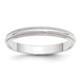 thumbnail image 5 of 10K White Gold 3mm Light Weight Milgrain Half Round Band Ring Size 11, 5 of 7