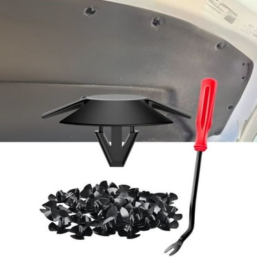 100Pcs Hood Insulation Retainers with Fastener Remover for Chrysler, Jeep, Dodge, Ram Quality Nylon Push Rivets