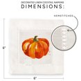 thumbnail image 5 of Jolitee Decorative Hemstitch Cocktail Napkins, 6"x6" Washable Linen-Like Cloth Napkins, Handmade for Entertaining and Everyday Use (Pumpkin Splash), 5 of 9