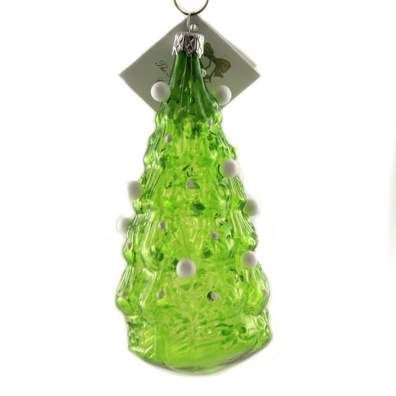 Green Christmas Tree W/ Decor - 1 Ornaments 5 Inch, Glass - Ornament Czech Decorate Ball Nva033